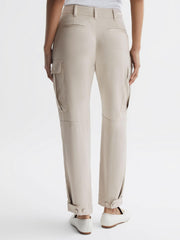 Reiss Trousers | Becca Tapered Combat Trousers Stone - Women