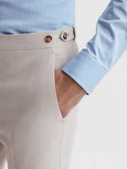 Reiss Trousers | Belmont Slim Fit Side Adjuster Trousers Stone - Men