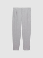 Reiss Trousers | Berry Seersucker Elasticated Trousers Soft Grey - Men