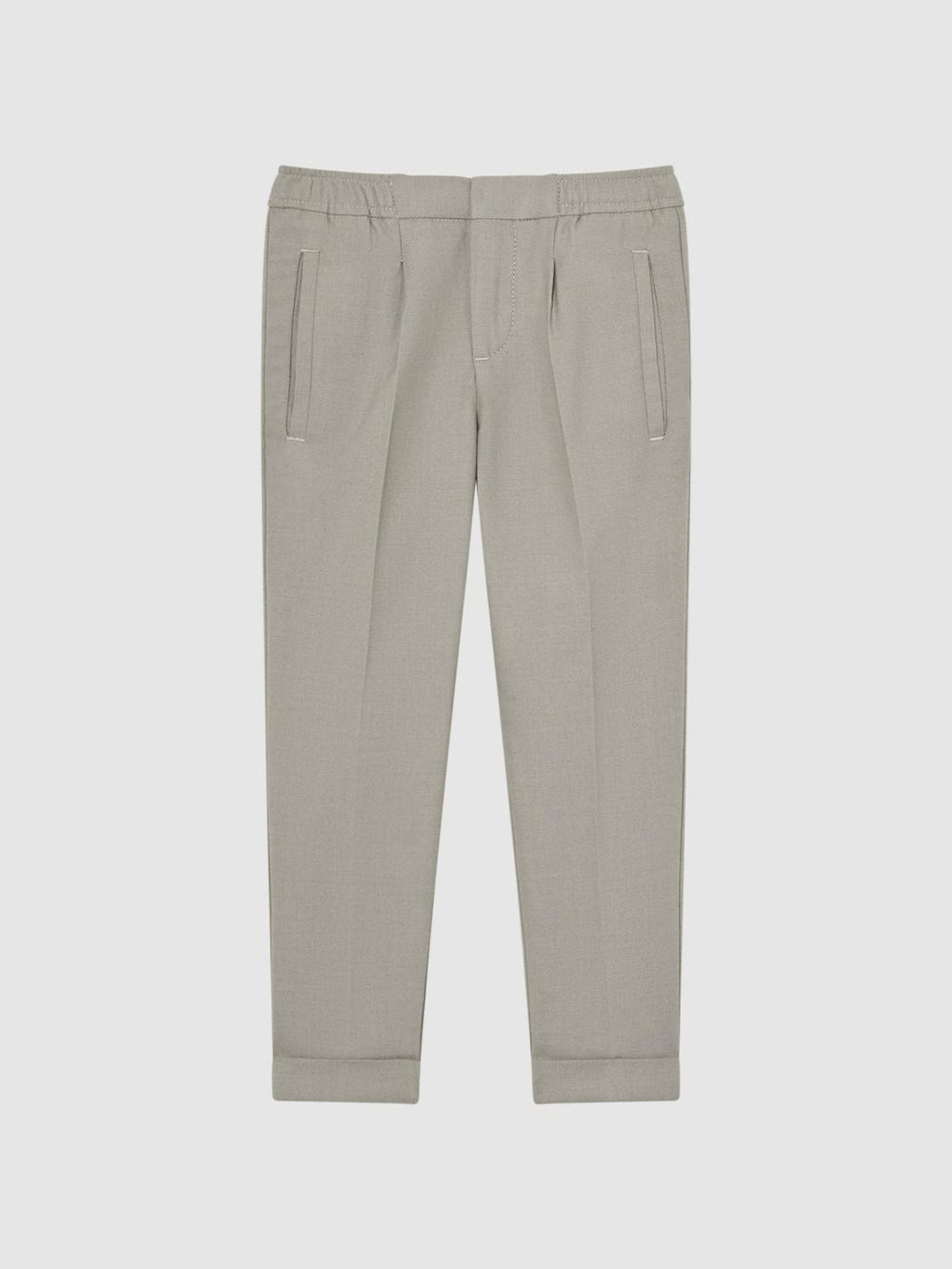 Reiss Trousers | Brighton Pleat Front Relaxed Trousers Taupe - Children