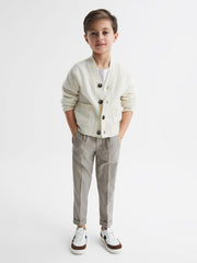 Reiss Trousers | Brighton Pleat Front Relaxed Trousers Taupe - Children