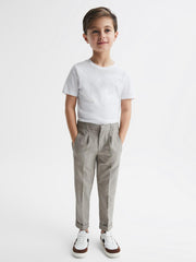 Reiss Trousers | Brighton Pleat Front Relaxed Trousers Taupe - Children