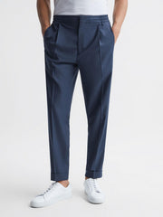 Reiss Trousers | Brighton Pleat Front Trousers Airforce Blue - Men