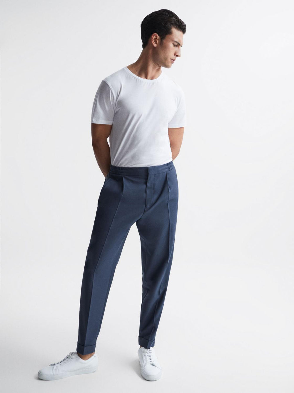 Reiss Trousers | Brighton Pleat Front Trousers Airforce Blue - Men