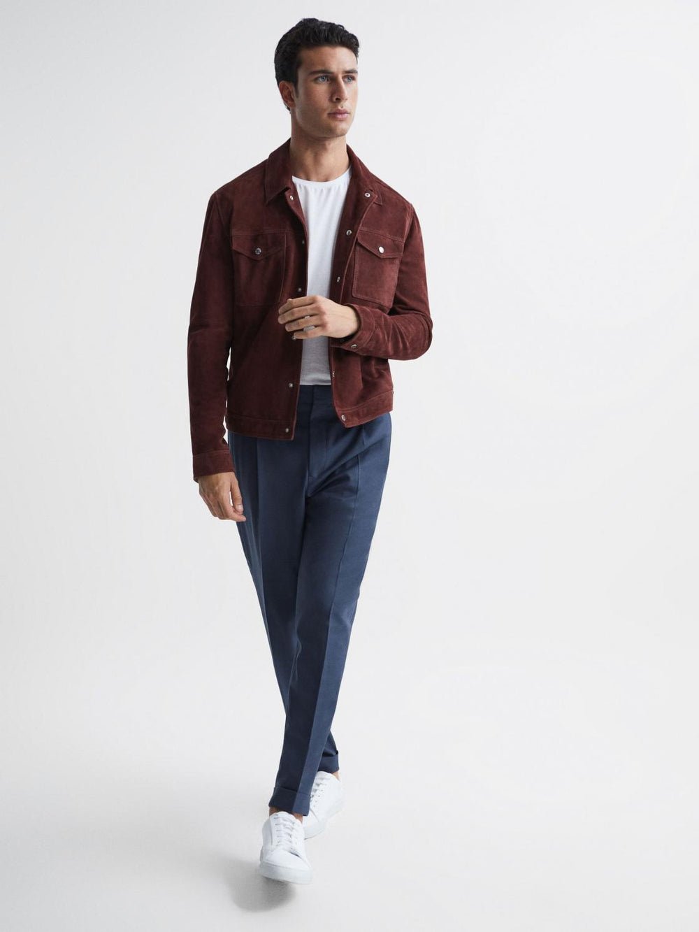 Reiss Trousers | Brighton Pleat Front Trousers Airforce Blue - Men