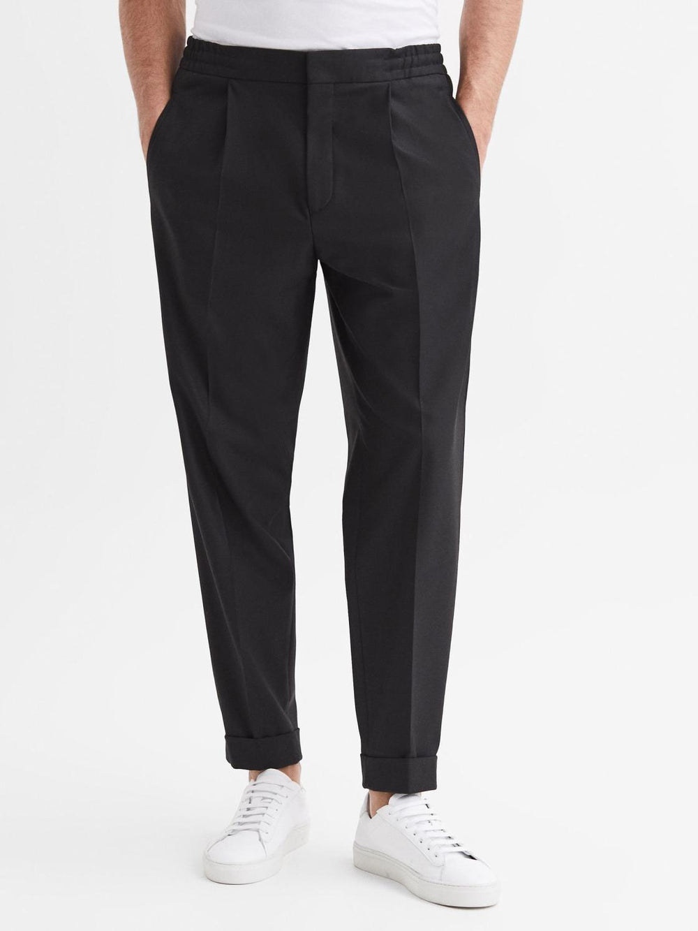Reiss Trousers | Brighton Pleat Front Trousers Black - Men