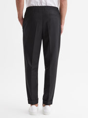 Reiss Trousers | Brighton Pleat Front Trousers Black - Men