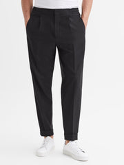 Reiss Trousers | Brighton Pleat Front Trousers Black - Men