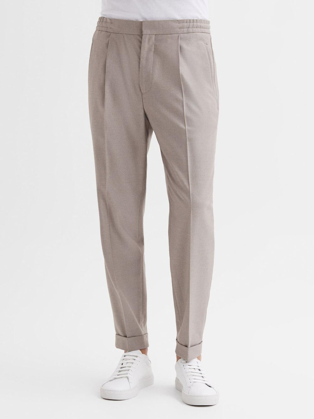 Reiss Trousers | Brighton Pleat Front Trousers Oatmeal Melange - Men