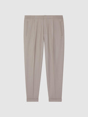 Reiss Trousers | Brighton Pleat Front Trousers Oatmeal Melange - Men
