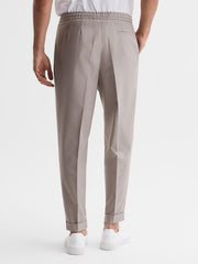 Reiss Trousers | Brighton Pleat Front Trousers Oatmeal Melange - Men