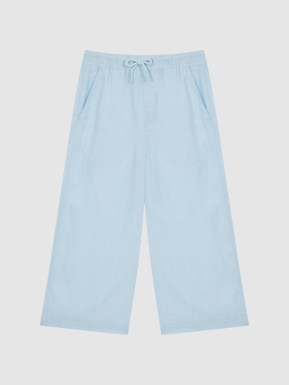 Reiss Trousers | Cleo Linen Drawstring Trousers Ice Blue - Children