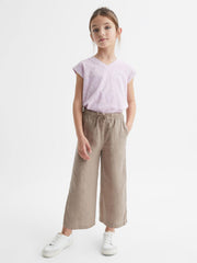 Reiss Trousers | Cleo Linen Drawstring Trousers Mink - Children