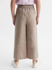 Reiss Trousers | Cleo Linen Drawstring Trousers Mink - Children