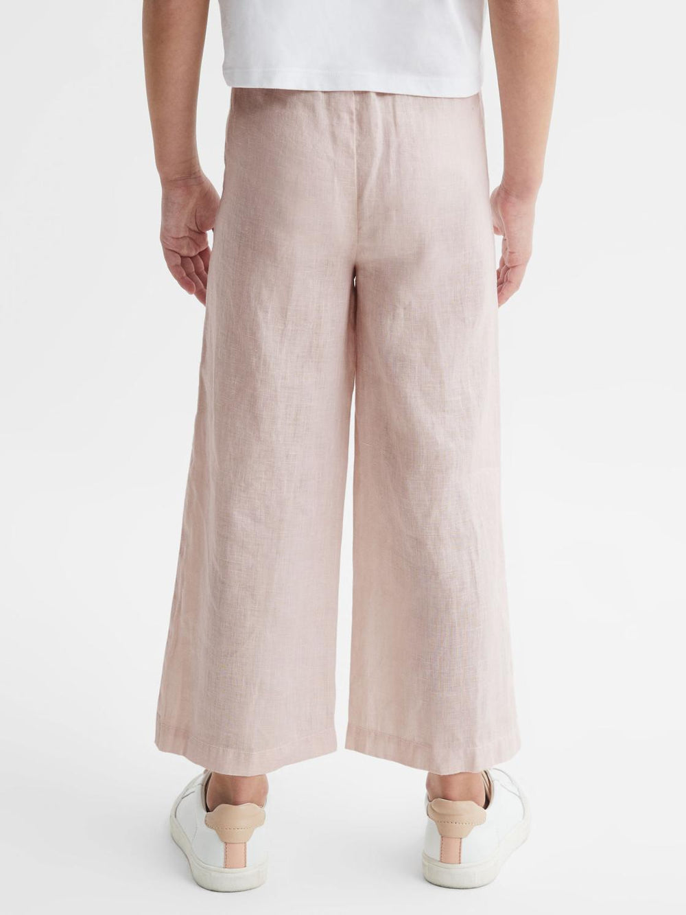 Reiss Trousers | Cleo Linen Drawstring Trousers Soft Pink - Children