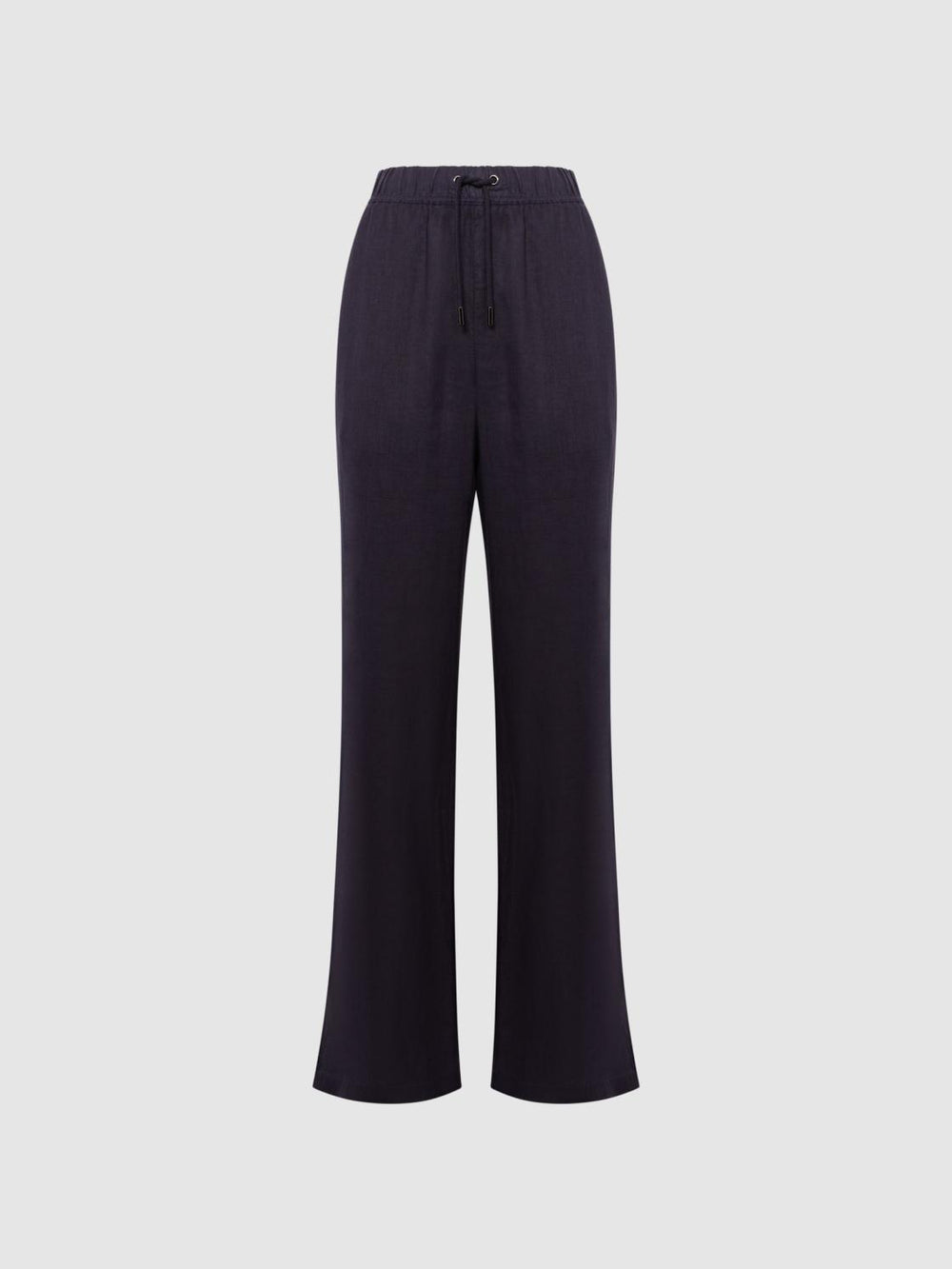 Reiss Trousers | Cleo Linen Wide Leg Drawstring Trousers Mink - Women