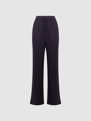 Reiss Trousers | Cleo Linen Wide Leg Drawstring Trousers Mink - Women