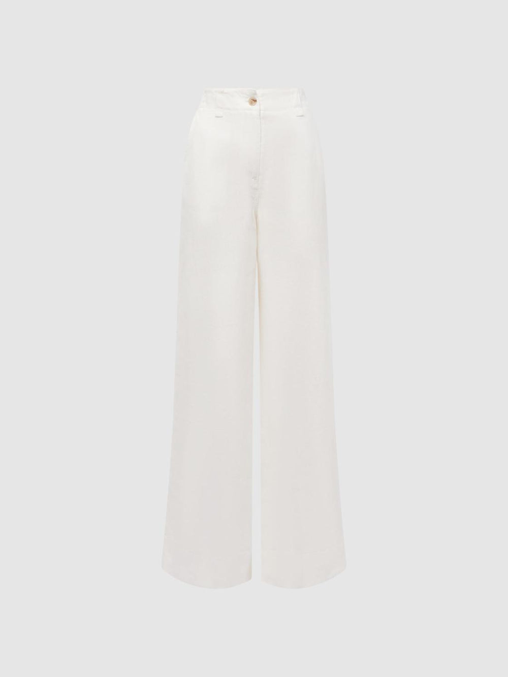 Reiss Trousers | Demi Linen Wide Leg Garment Dyed Trousers White - Women