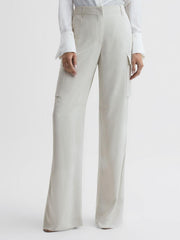 Reiss Trousers | Drew Wide Leg Combat Trousers Neutral - Women