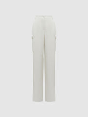 Reiss Trousers | Drew Wide Leg Combat Trousers Neutral - Women