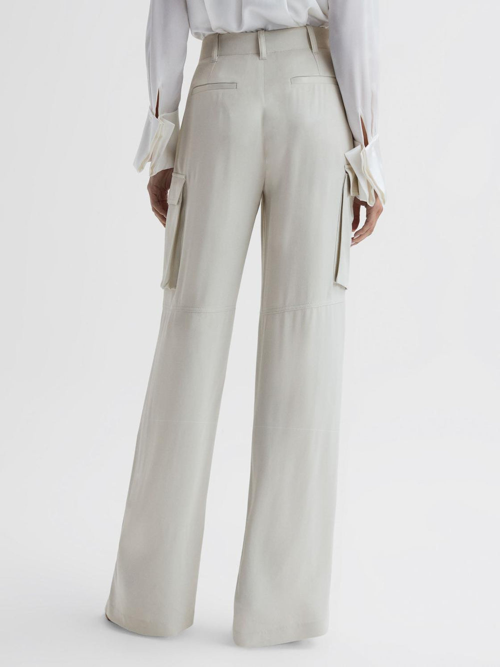 Reiss Trousers | Drew Wide Leg Combat Trousers Neutral - Women