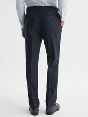 Reiss Trousers | Dunn Textured Slim Fit Trousers Navy - Men