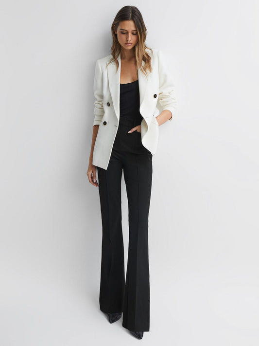 Reiss Trousers | Dylan Flared Trousers Black - Women