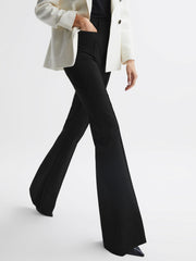 Reiss Trousers | Dylan Flared Trousers Black - Women