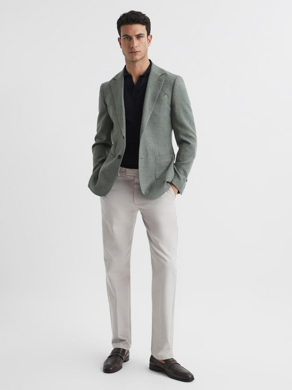 Reiss Trousers | Eastbury Slim Fit Chinos Black - Men