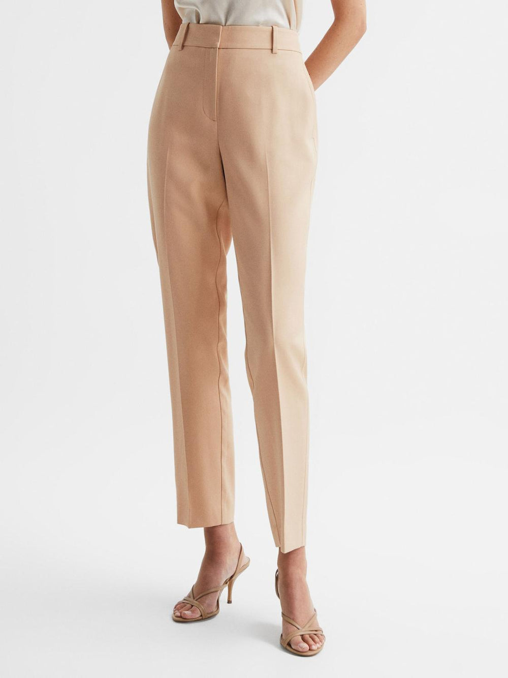 Reiss Trousers | Ember High-rise Slim Leg Trousers Camel - Women