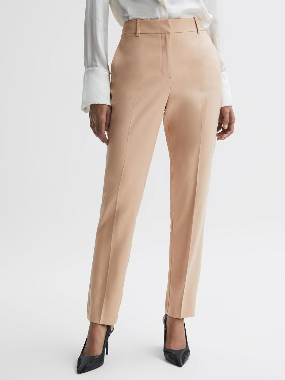 Reiss Trousers | Ember High-rise Slim Leg Trousers Camel - Women