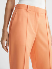 Reiss Trousers | Emmy Wide Leg Tailored Trousers Orange - Women