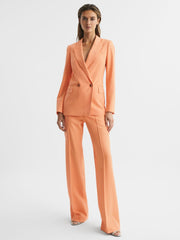 Reiss Trousers | Emmy Wide Leg Tailored Trousers Orange - Women
