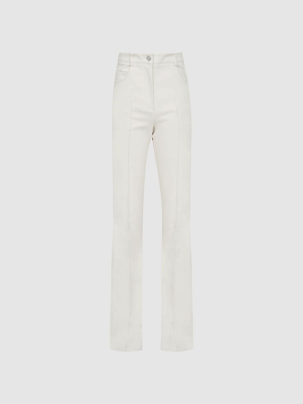 Reiss Trousers | Florence High Rise Flared Trousers Cream - Women
