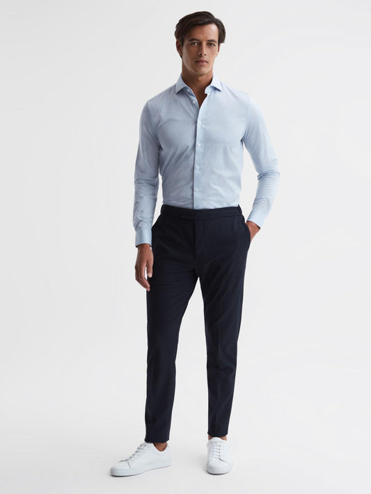 Reiss Trousers | Found Drawcord Waist Relaxed Trousers Navy - Men