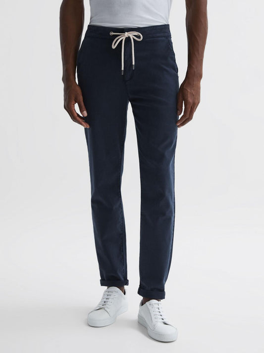Reiss Trousers | Fraser Paige Drawstring Joggers Vintage Deep Anchor - Men