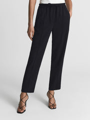Reiss Trousers | Hailey Pull-On Tapered Trousers Black - Women