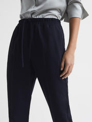 Reiss Trousers | Hailey Pull-On Tapered Trousers Black - Women