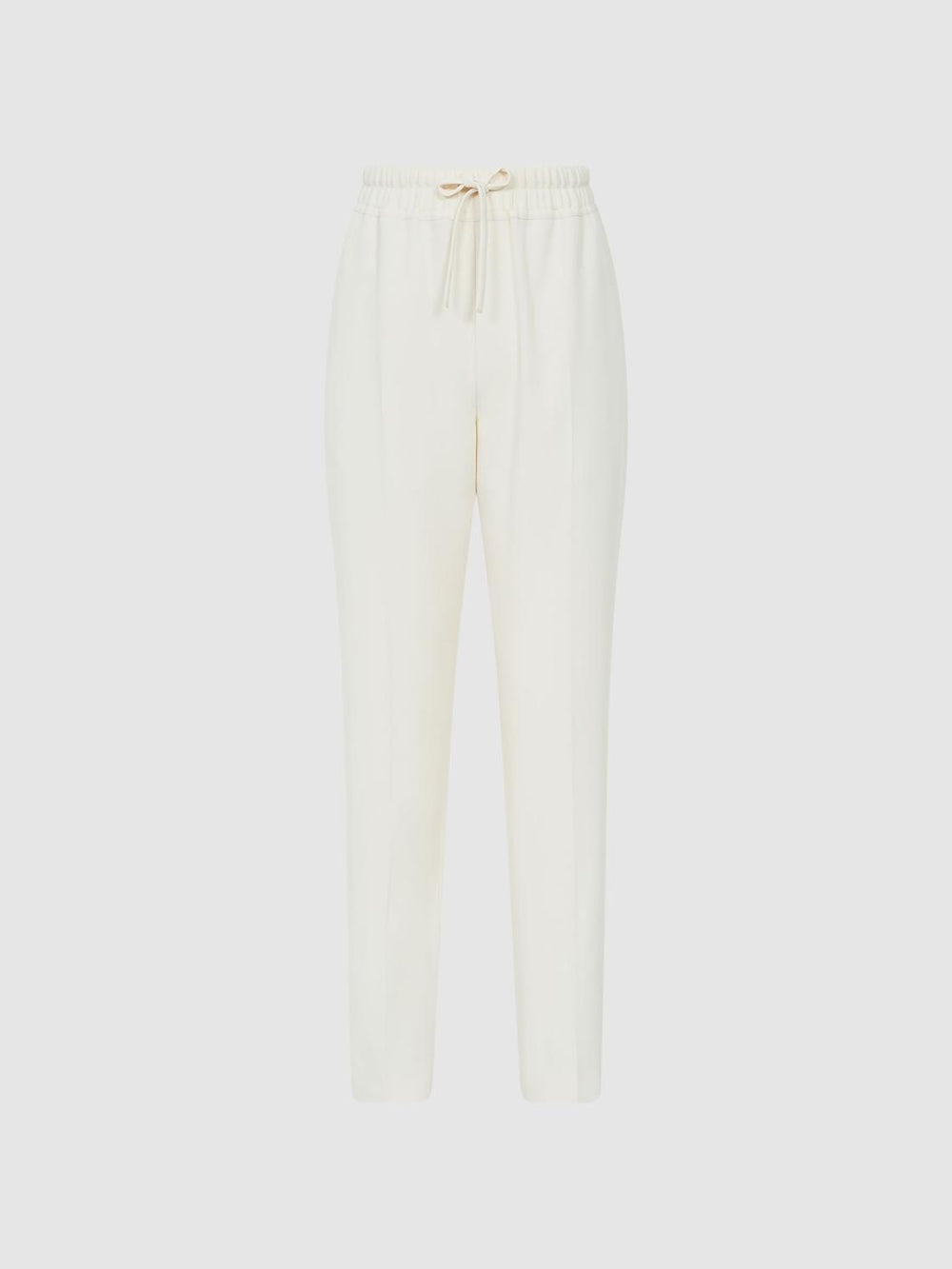 Reiss Trousers | Hailey Pull-On Tapered Trousers Cream - Women