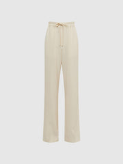 Reiss Trousers | Hailey Wide Wide Leg Pull On Trousers Cream - Women