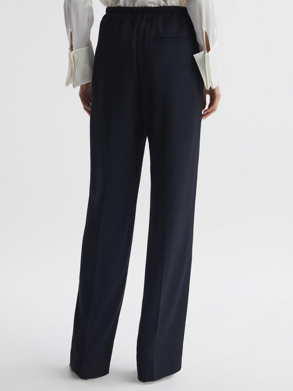 Reiss Trousers | Hailey Wide Wide Leg Pull On Trousers Cream - Women