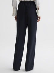 Reiss Trousers | Hailey Wide Wide Leg Pull On Trousers Cream - Women