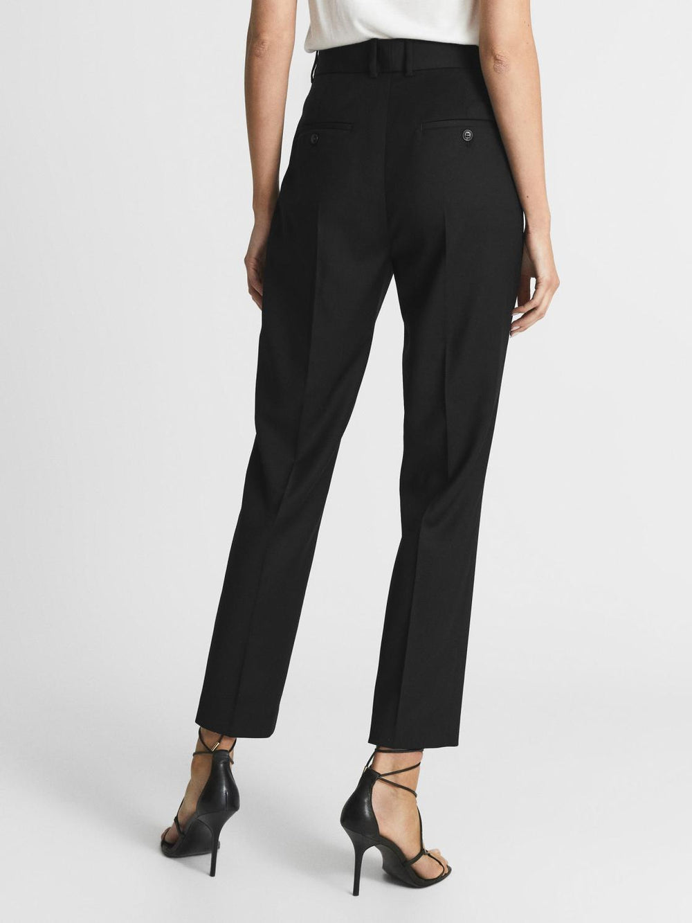 Reiss Trousers | Haisley Slim Leg Tapered Trousers Black - Women