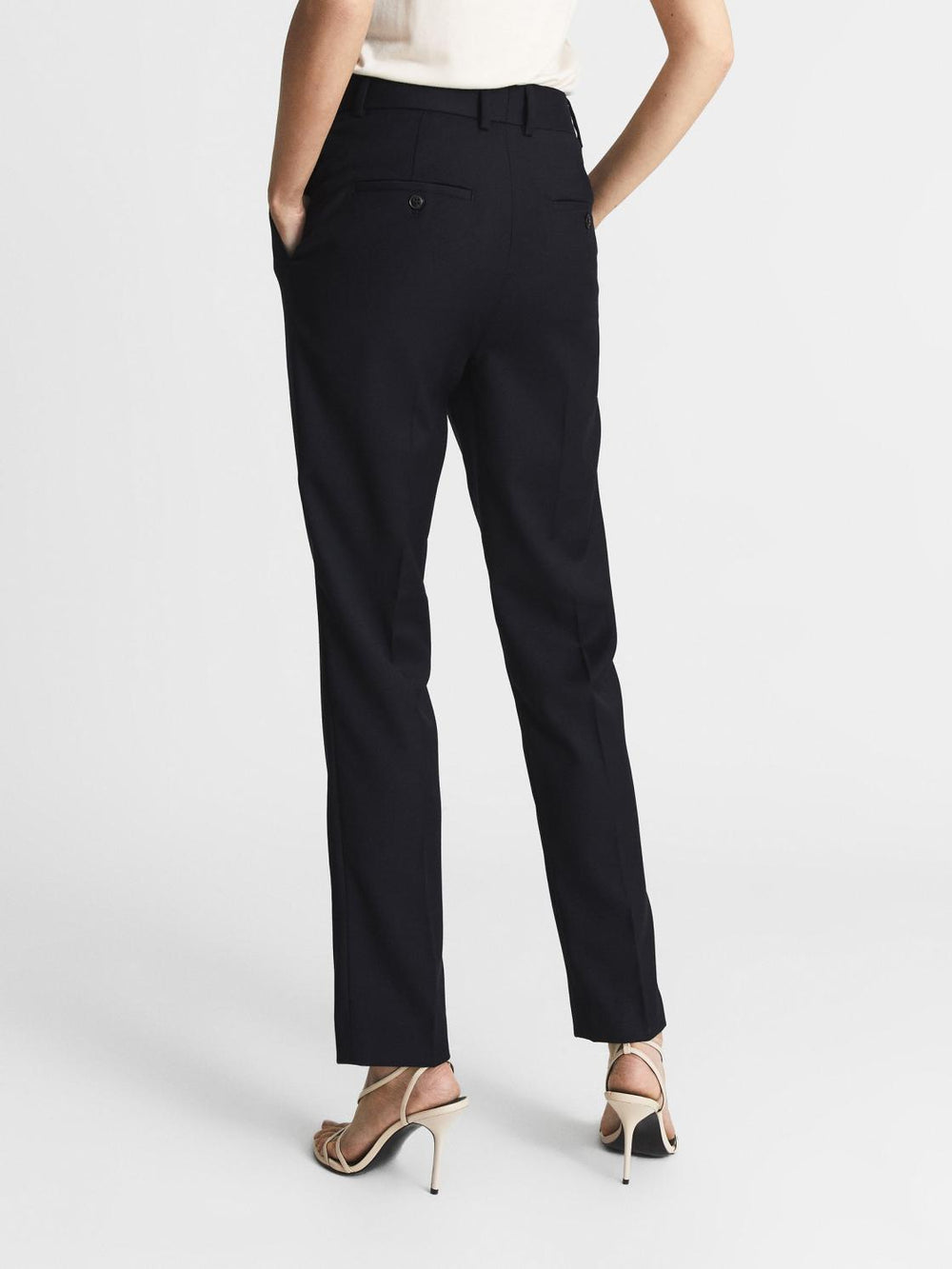 Reiss Trousers | Haisley Slim Leg Tapered Trousers Black - Women