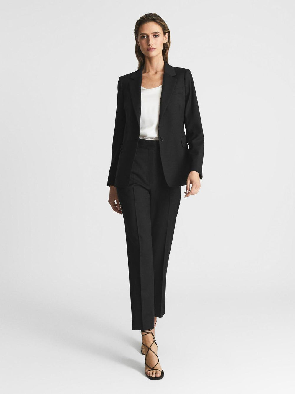 Reiss Trousers | Haisley Slim Leg Tapered Trousers Black - Women