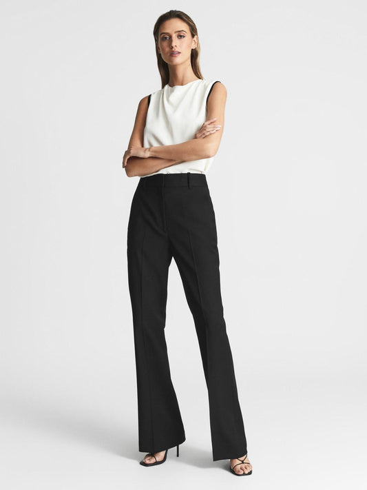Reiss Trousers | Haisley Tailored Flare Trousers Black - Women