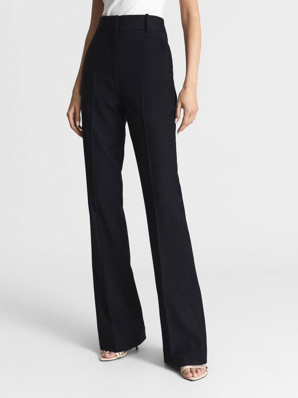Reiss Trousers | Haisley Tailored Flare Trousers Black - Women