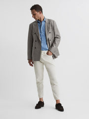 Reiss Trousers | Hammond Brushed Cotton Relaxed Fit Trousers Stone - Men