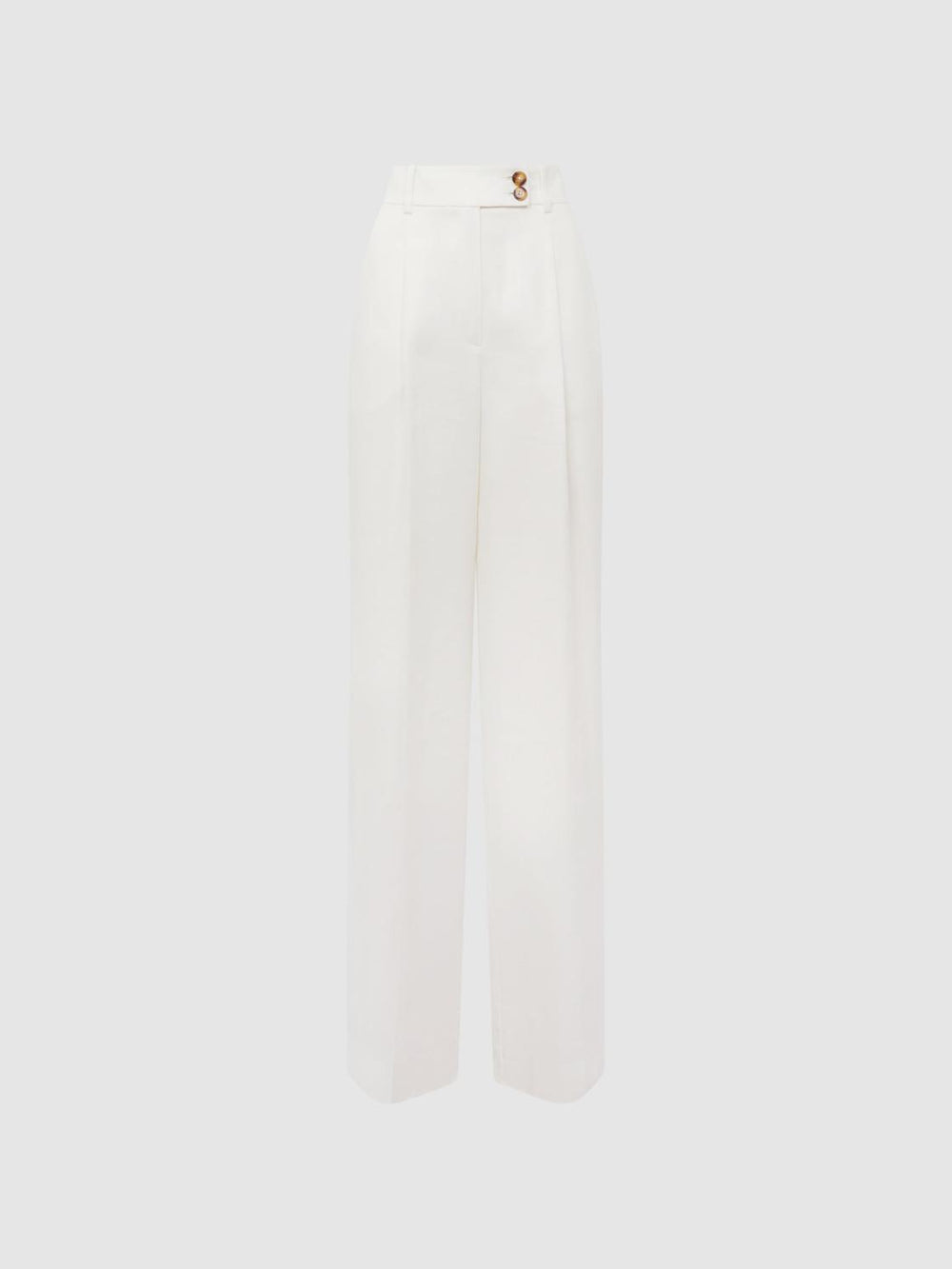 Reiss Trousers | Hollie Wide Leg Linen Trousers Blue - Women