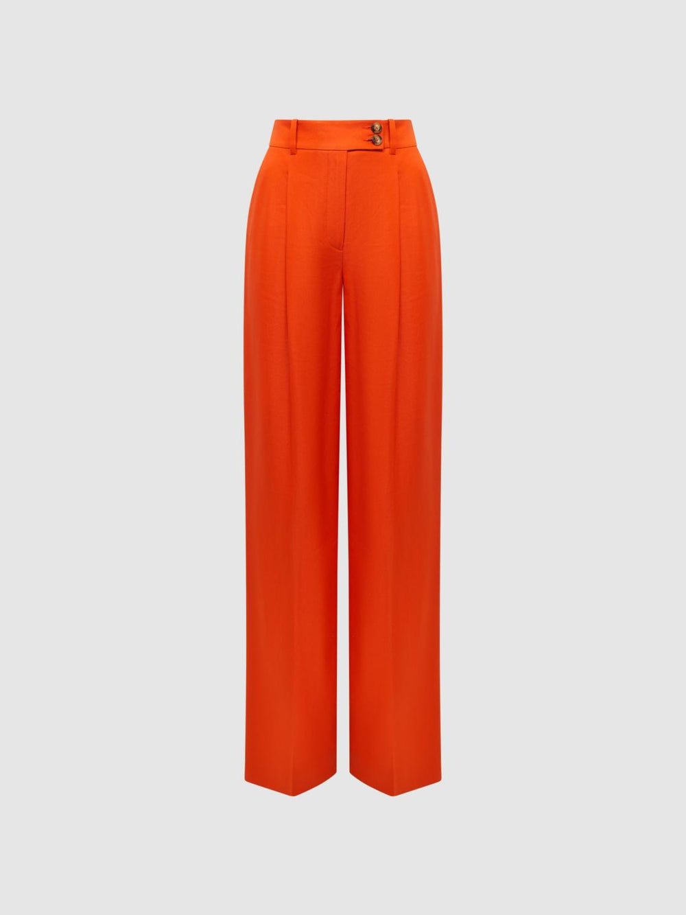 Reiss Trousers | Hollie Wide Leg Linen Trousers Blue - Women